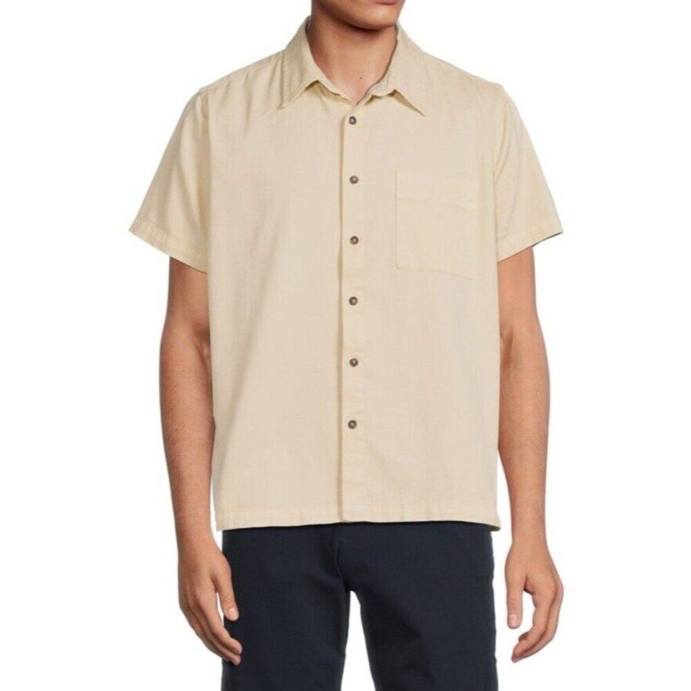 Onia Summer Denim Shirt Slim-fit XL in Yellow Cream Tone NWT (A-4)